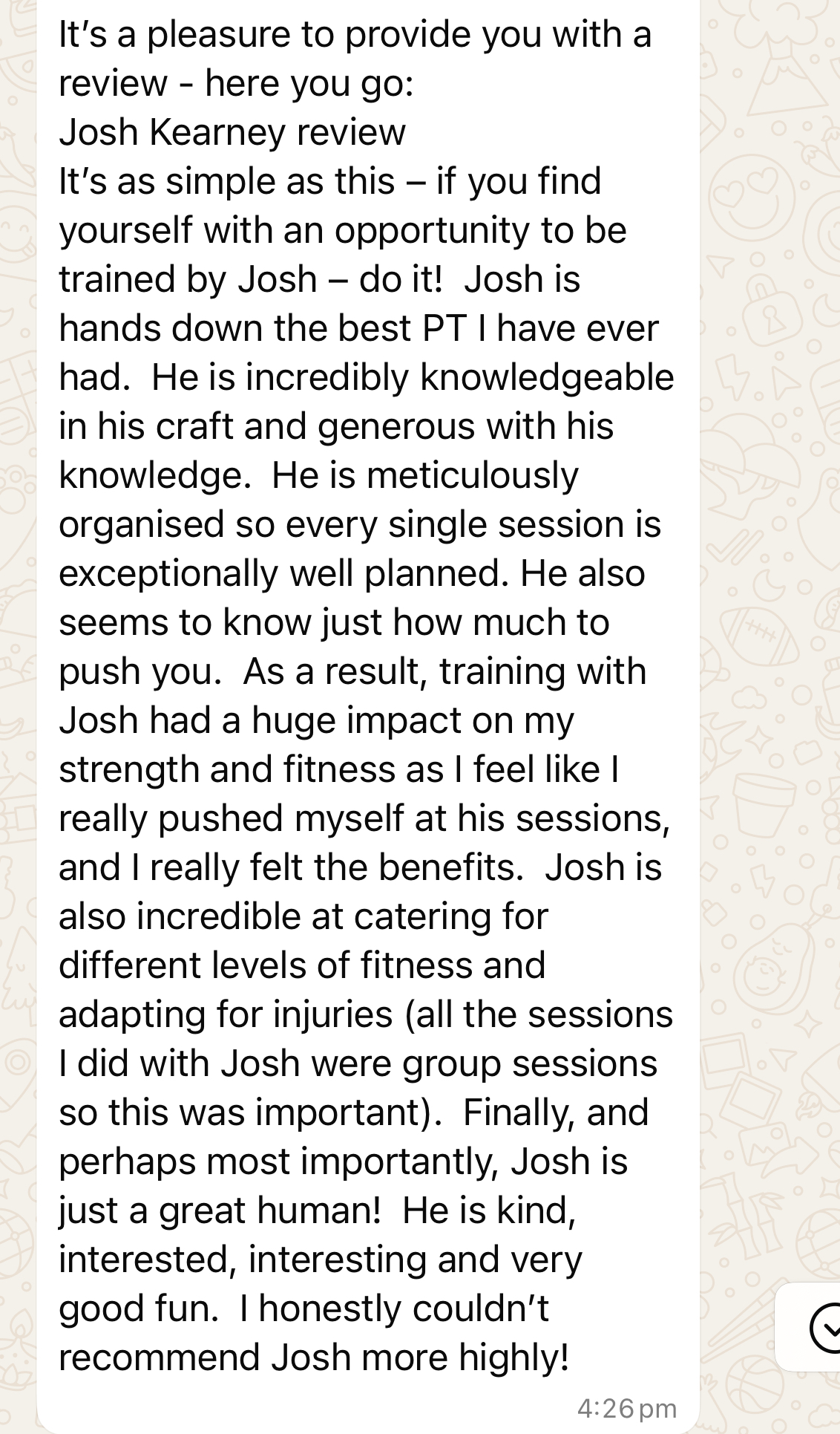 Client review screenshot